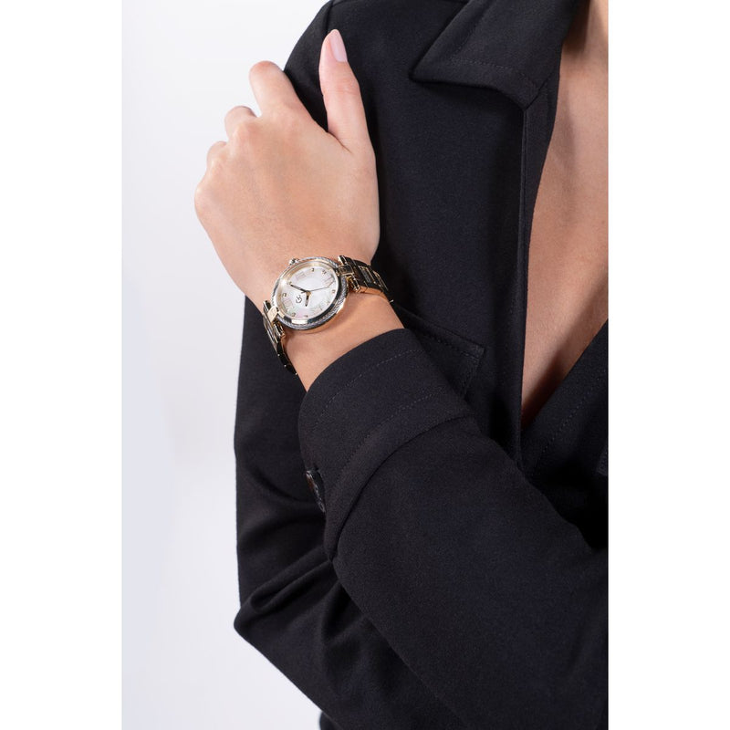 Gc Sport Chic White Round Dial Quartz Analog Women Watch - Guess Collection Watch Gc