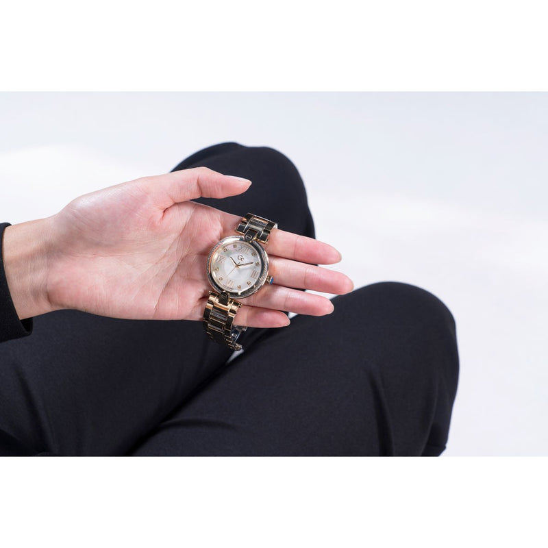 Gc Sport Chic White Round Dial Quartz Analog Women Watch - Guess Collection Watch Gc
