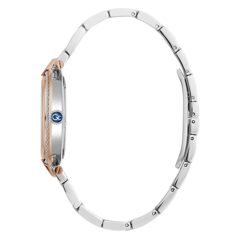 Gc Sport Chic White Round Dial Quartz Analog Women Watch - Guess Collection Watch Gc