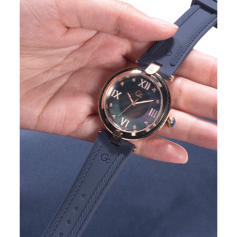 Gc Sport Chic Blue Round Dial Quartz Analog Women Watch - Guess Collection Watch Gc