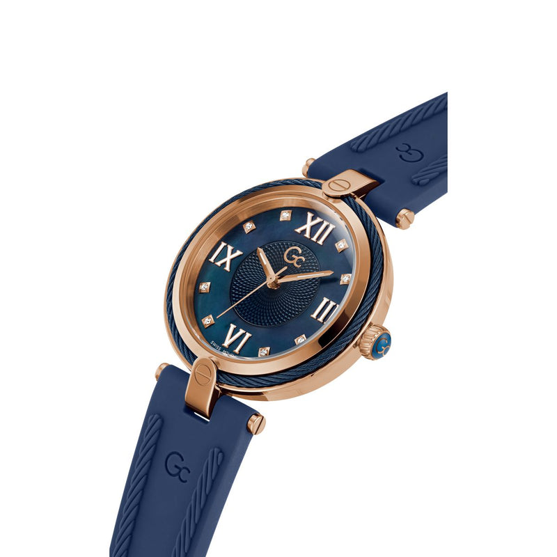 Gc Sport Chic Blue Round Dial Quartz Analog Women Watch - Guess Collection Watch Gc