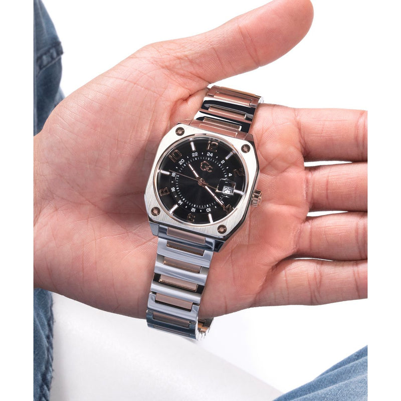 Gc Black Square Dial Quartz Analog Men Watch - Guess Collection Watch Gc