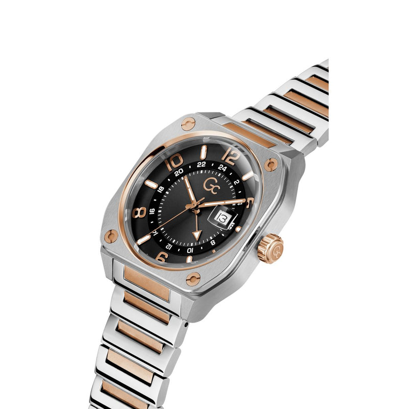 Gc Black Square Dial Quartz Analog Men Watch - Guess Collection Watch Gc
