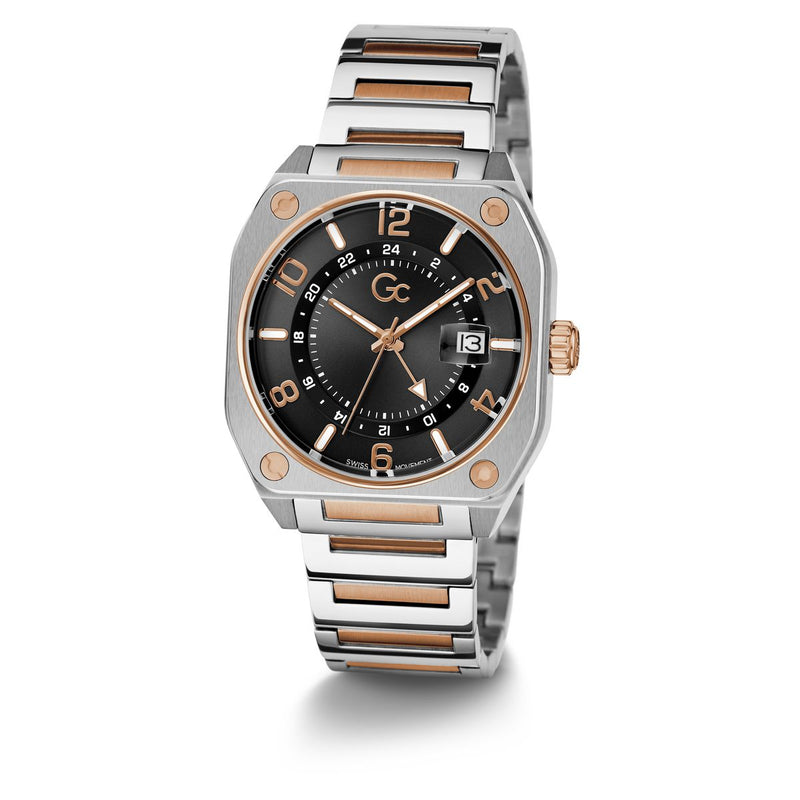 Gc Black Square Dial Quartz Analog Men Watch - Guess Collection Watch Gc