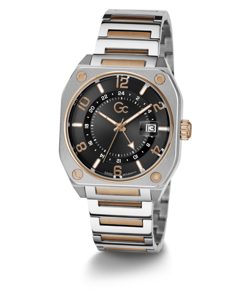 Gc Black Square Dial Quartz Analog Men Watch - Guess Collection Watch Gc