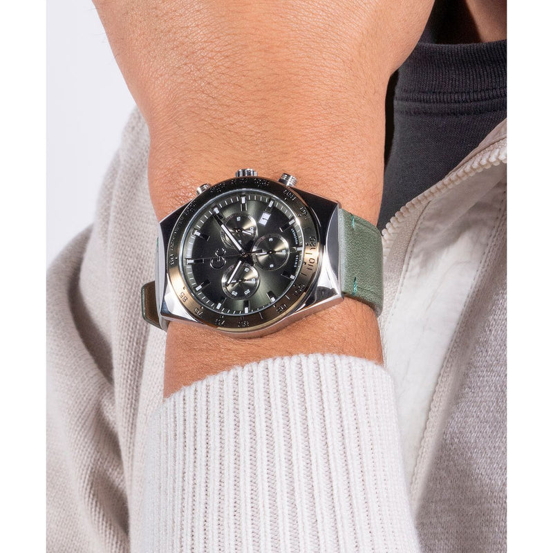 Gc Sport Chic Green Round Dial Quartz Men Watch - Guess Collection Watch Gc