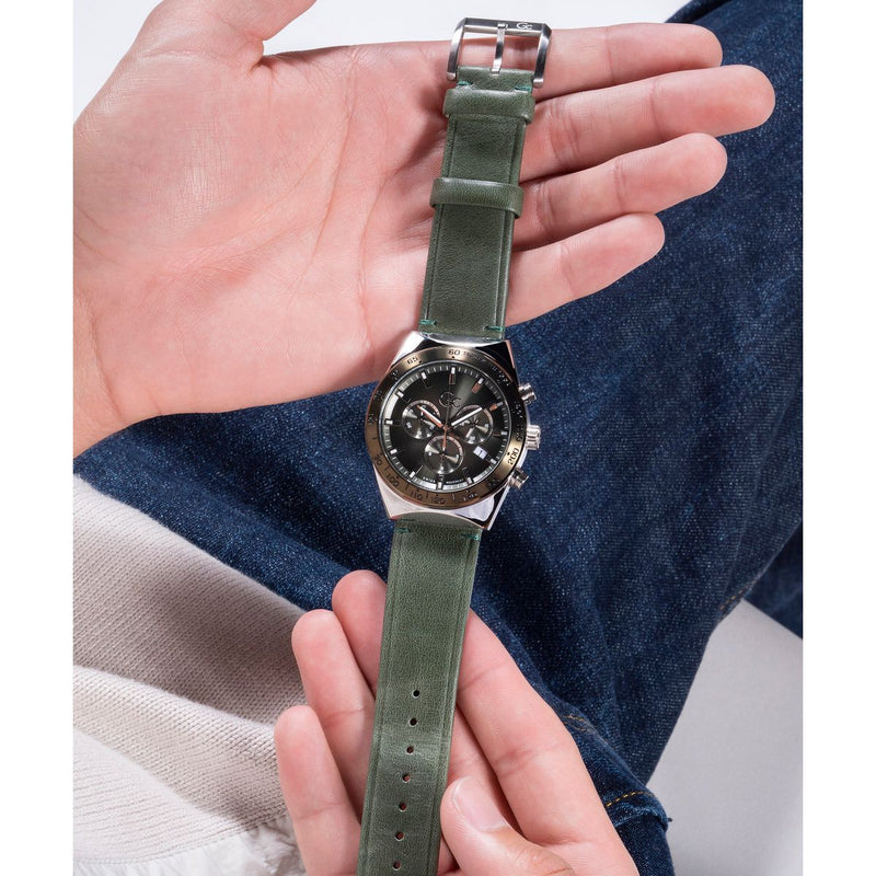 Gc Sport Chic Green Round Dial Quartz Men Watch - Guess Collection Watch Gc
