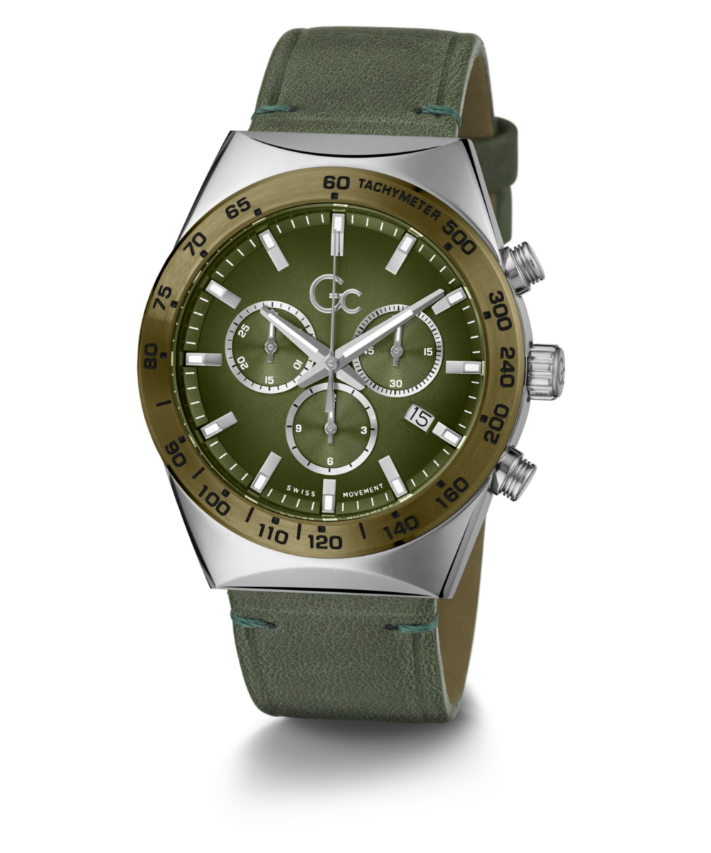 Gc Sport Chic Silver Round Dial Quartz Men Watch - Guess Collection