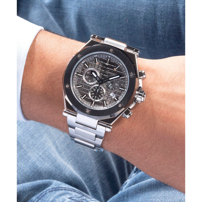Gc Sport Chic Grey Round Dial Quartz Men Watch - Guess Collection Watch Gc