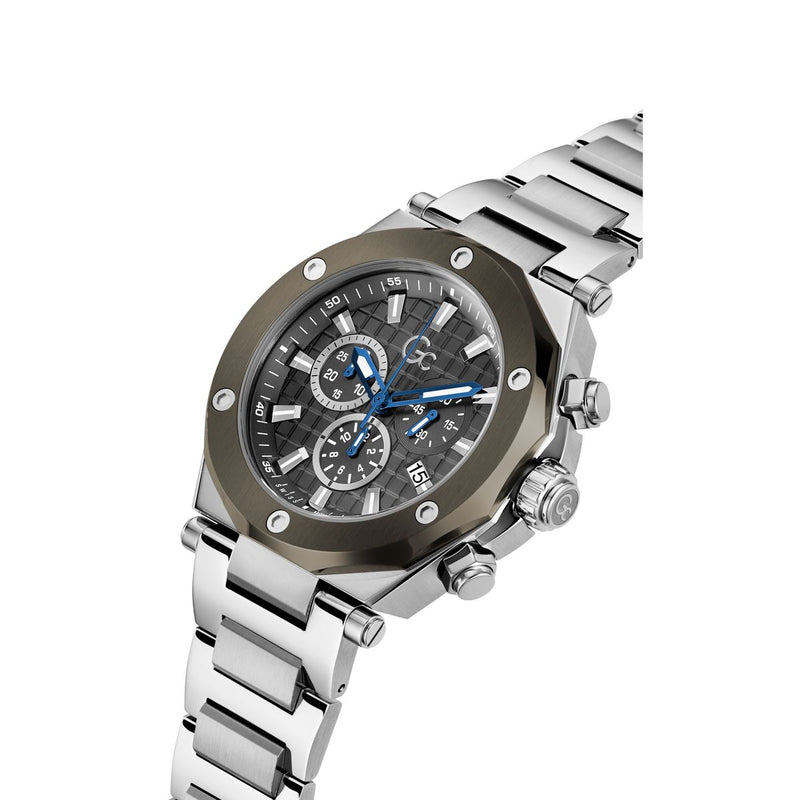 Gc Sport Chic Grey Round Dial Quartz Men Watch - Guess Collection Watch Gc