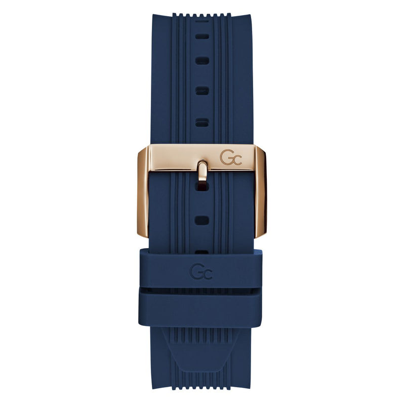 Gc Legacy Blue Round Dial Quartz Analog Men Watch - Guess Collection Watch Gc