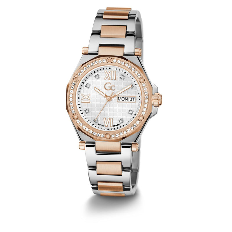 Gc Sport Chic Silver Round Dial Quartz Women Watch - Guess Collection Watch Gc