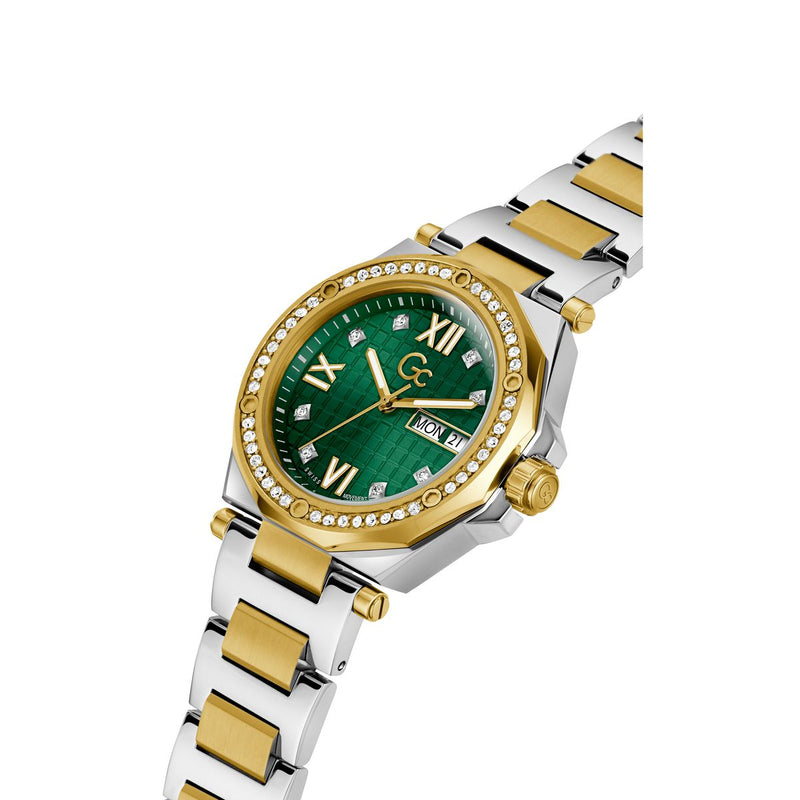 Gc Sport Chic Green Round Dial Quartz Women Watch - Guess Collection Watch Gc