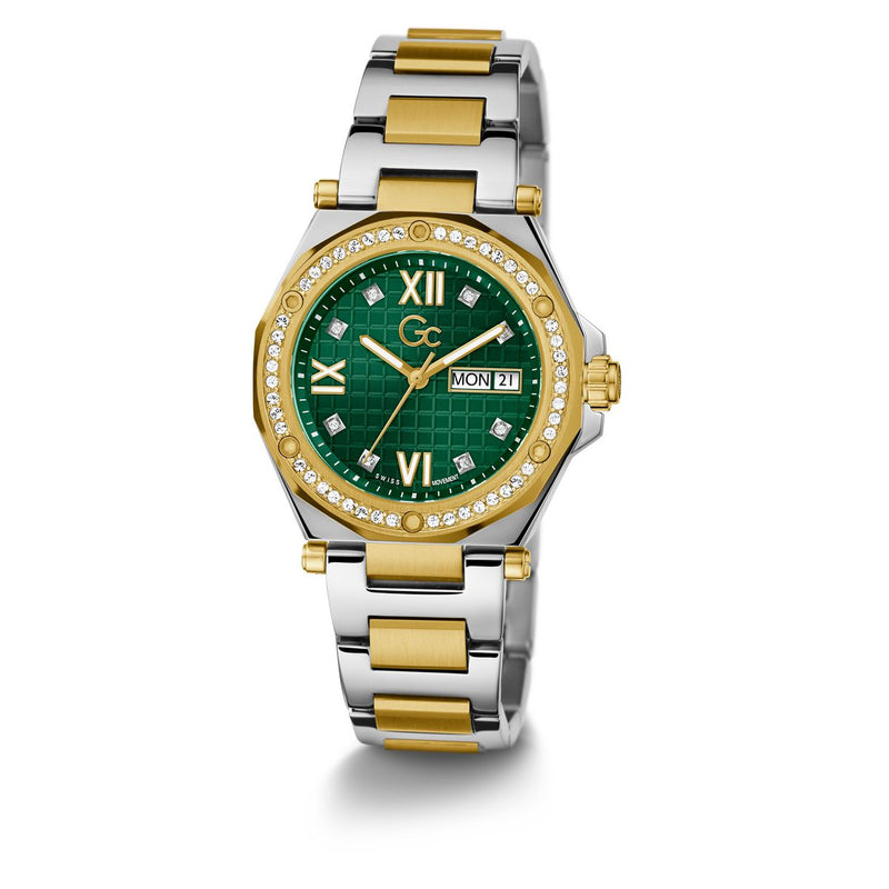 Gc Sport Chic Green Round Dial Quartz Women Watch - Guess Collection Watch Gc