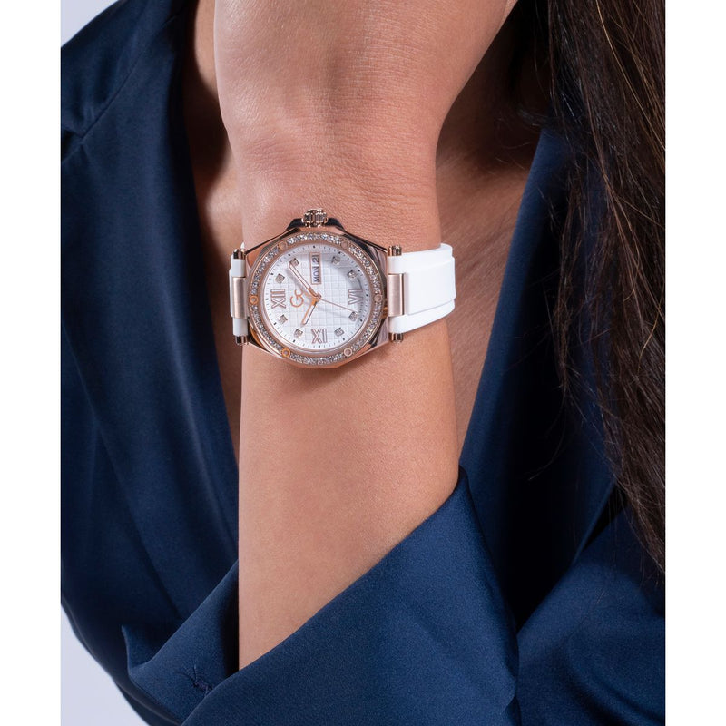 Gc Sport Chic Silver Round Dial Quartz Women Watch - Guess Collection Watch Gc