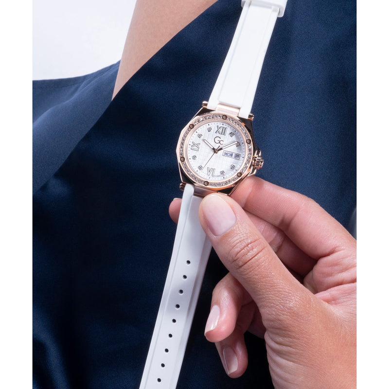 Gc Sport Chic Silver Round Dial Quartz Women Watch - Guess Collection Watch Gc