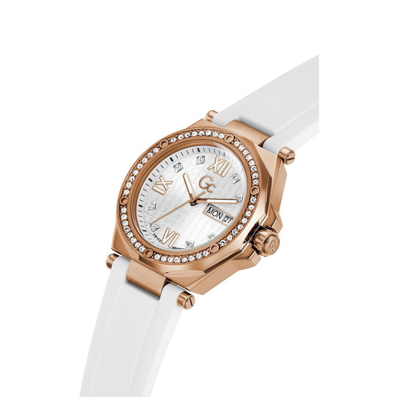 Gc Sport Chic Silver Round Dial Quartz Women Watch - Guess Collection Watch Gc