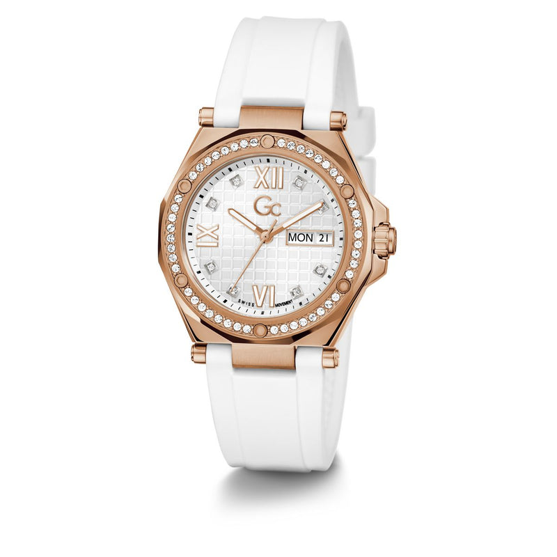 Gc Sport Chic Silver Round Dial Quartz Women Watch - Guess Collection Watch Gc