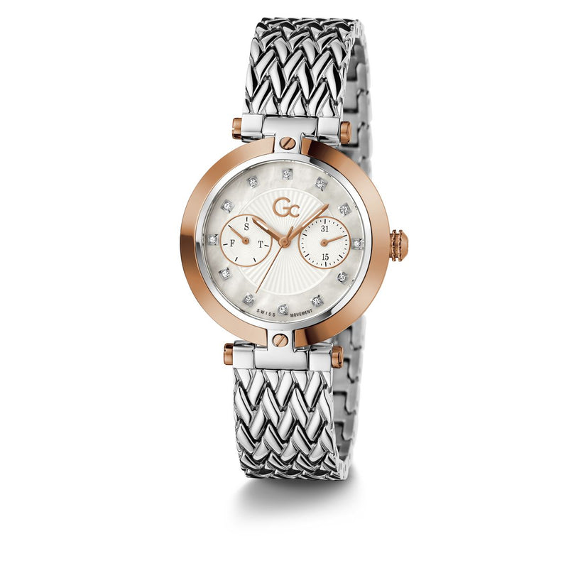 Gc Sport Chic Silver Round Dial Quartz Women Watch - Guess Collection Watch Gc