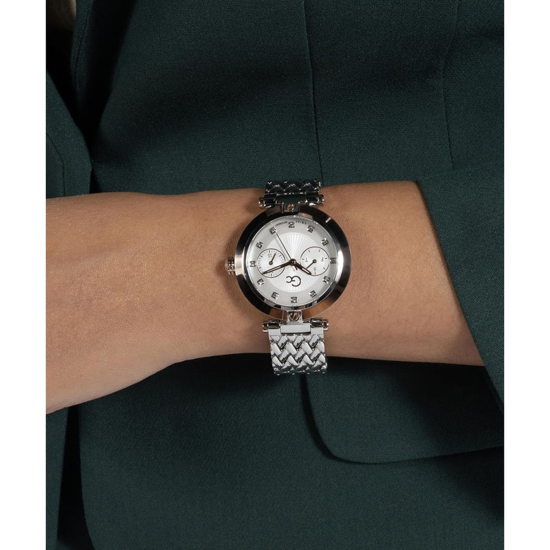 Gc Sport Chic Silver Round Dial Quartz Women Watch - Guess Collection Watch Gc