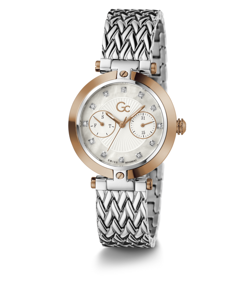 Gc Sport Chic Silver Round Dial Quartz Women Watch - Guess Collection Watch Gc