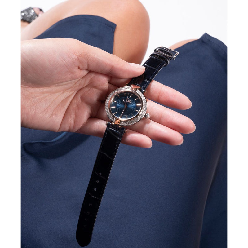 Gc Sport Chic Blue Round Dial Quartz Women Watch - Guess Collection Watch Gc