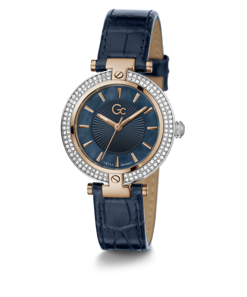 Gc Sport Chic Blue Round Dial Quartz Women Watch - Guess Collection Watch Gc