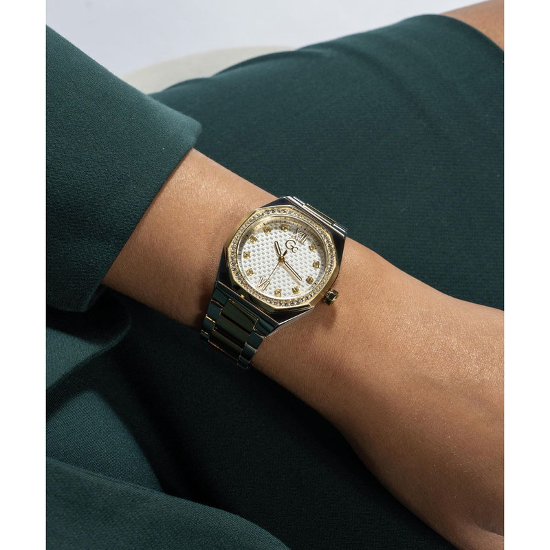 Gc Sport Chic Silver Tonneau Dial Quartz Analog Women Watch - Guess Collection Watch Gc