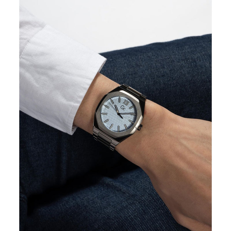 Gc Blue Tonneau Dial Quartz Analog Men Watch - Guess Collection Watch Gc