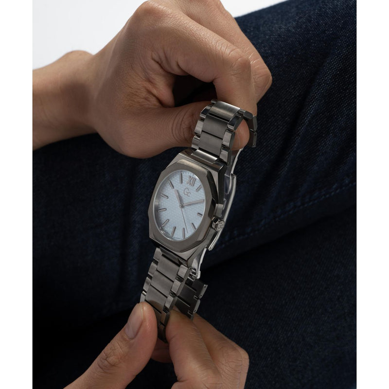 Gc Blue Tonneau Dial Quartz Analog Men Watch - Guess Collection Watch Gc