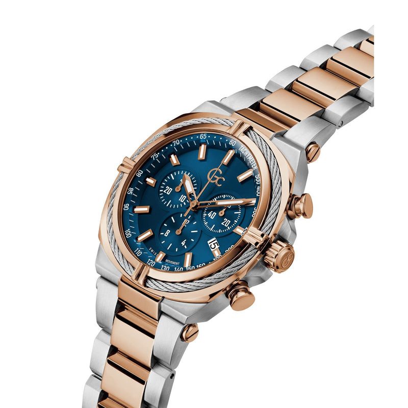 Gc Sport Chic Silver Round Dial Quartz Men Watch - Guess Collection Watch Gc