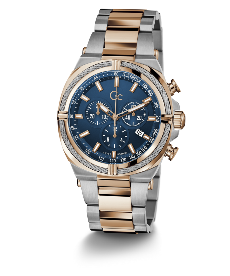 Gc Sport Chic Silver Round Dial Quartz Men Watch - Guess Collection Watch Gc