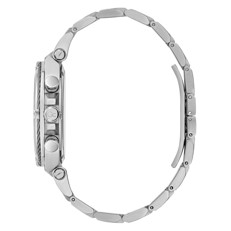 Gc Sport Chic Silver Round Dial Quartz Men Watch - Guess Collection Watch Gc