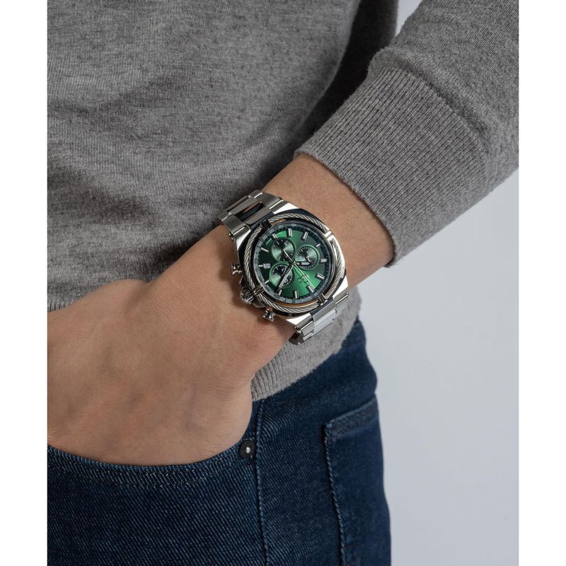 Gc Sport Chic Silver Round Dial Quartz Men Watch - Guess Collection Watch Gc