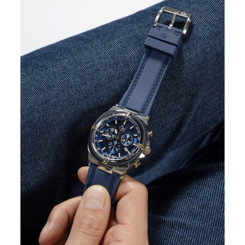 Gc Sport Chic Silver Round Dial Quartz Men Watch - Guess Collection Watch Gc