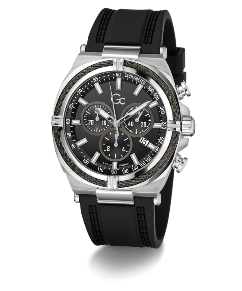 Gc Ironclass Black Round Quartz Men Watch Watch Gc