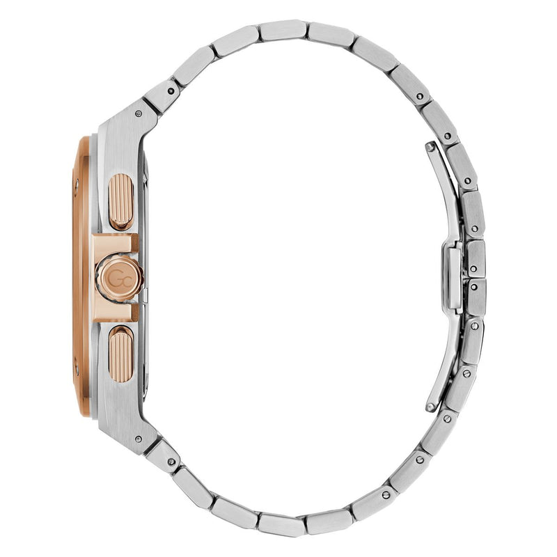 Gc Sport Chic Silver Round Dial Quartz Men Watch - Guess Collection Watch Gc