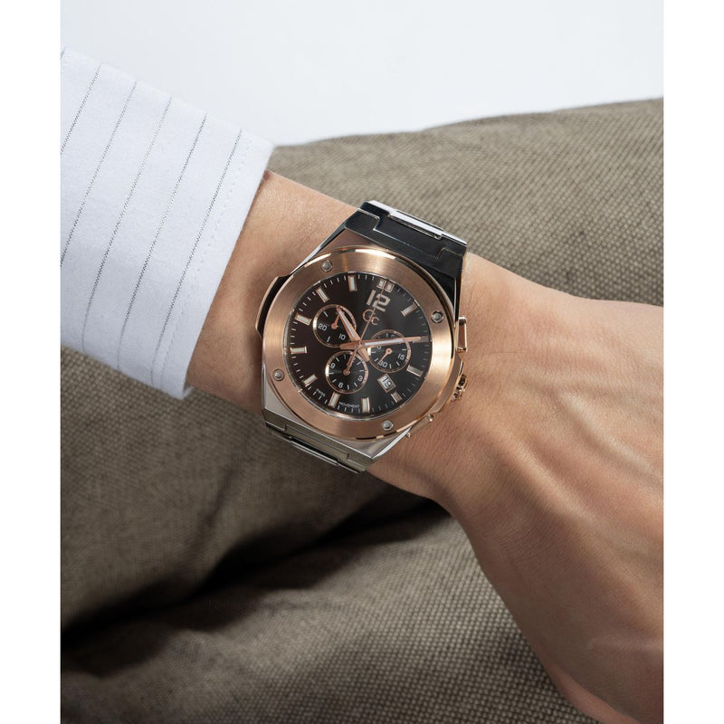 Gc Sport Chic Silver Round Dial Quartz Men Watch - Guess Collection Watch Gc