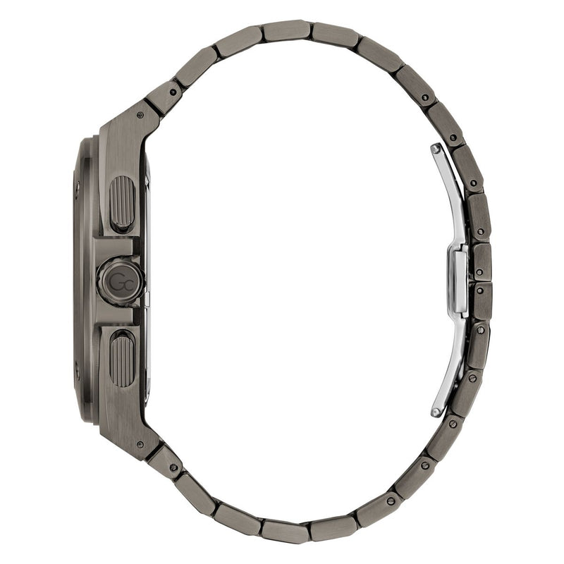 Gc Sport Chic Gunmetal Round Dial Quartz Men Watch - Guess Collection Watch Gc