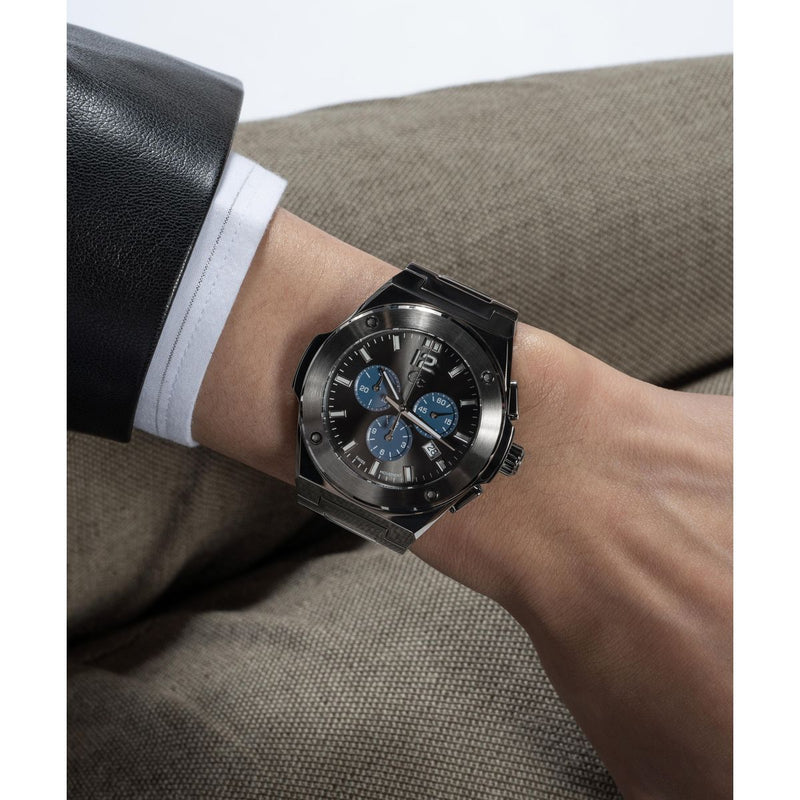 Gc Sport Chic Gunmetal Round Dial Quartz Men Watch - Guess Collection Watch Gc