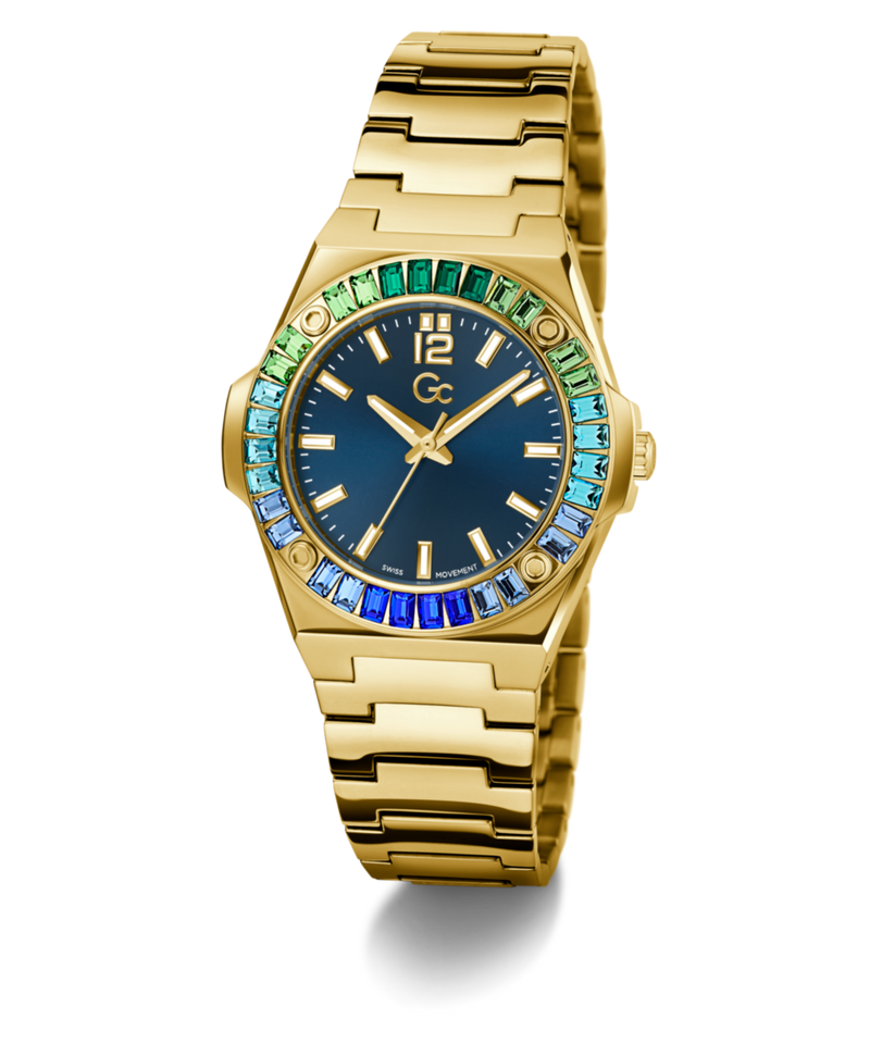 Gc Collection Idol Blue Round Dial Quartz Analog Women Watch - Guess Collection Watch Gc