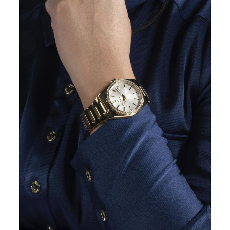Gc Prodigy White Round Dial Quartz Analog Women Watch - Guess Collection Watch Gc