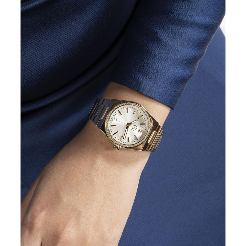 Gc Prodigy White Round Dial Quartz Analog Women Watch - Guess Collection Watch Gc