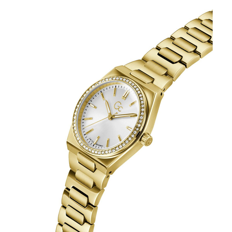 Gc Prodigy White Round Dial Quartz Analog Women Watch - Guess Collection Watch Gc