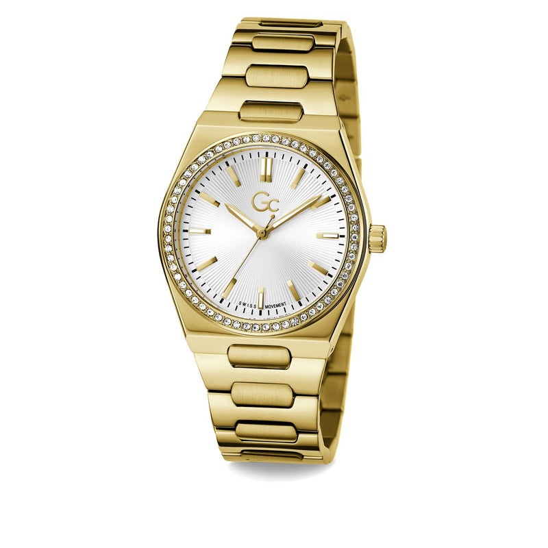 Gc Prodigy White Round Dial Quartz Analog Women Watch - Guess Collection Watch Gc