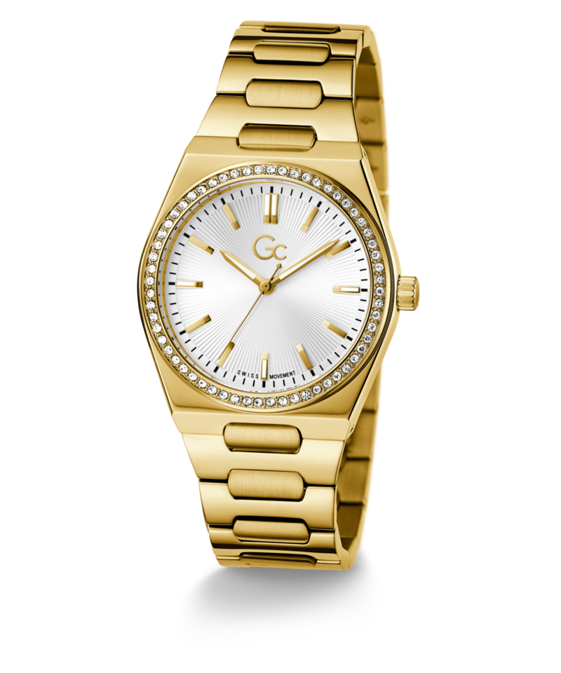 Gc Prodigy White Round Dial Quartz Analog Women Watch - Guess Collection Watch Gc