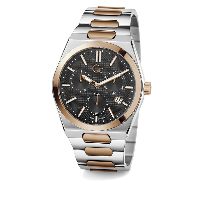 Gc Prodigy Black Round Dial Quartz Analog Men Watch - Guess Collection Watch Gc