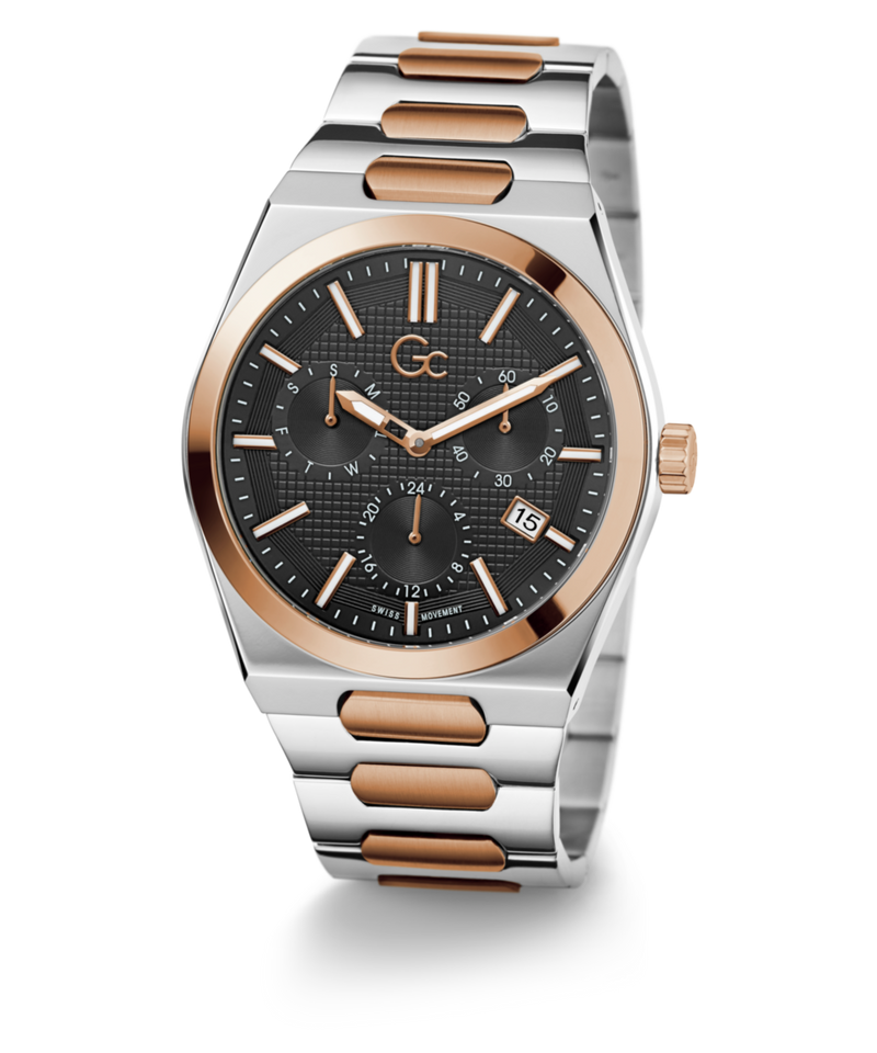 Gc Prodigy Black Round Dial Quartz Analog Men Watch - Guess Collection Watch Gc