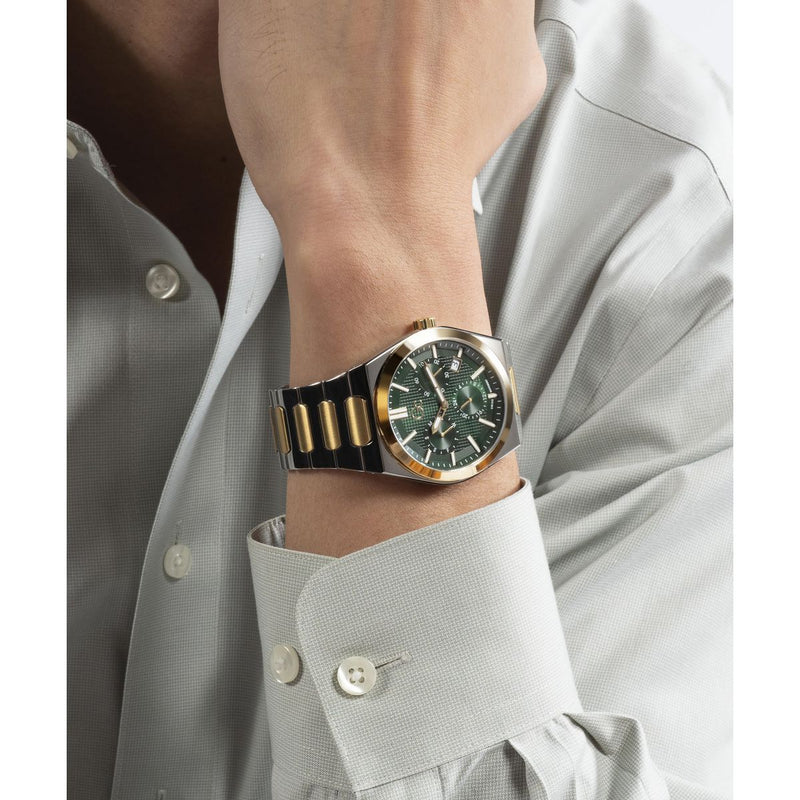 Gc Prodigy Green Round Dial Quartz Analog Men Watch - Guess Collection Watch Gc