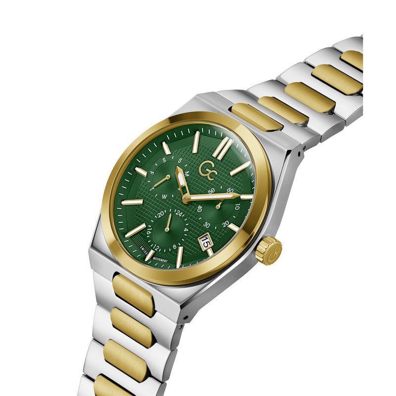 Gc Prodigy Green Round Dial Quartz Analog Men Watch - Guess Collection Watch Gc